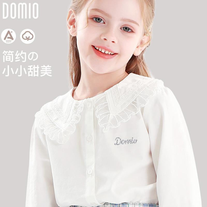 女童白衬衫长袖秋装儿童衬衣纯棉2025新款洋气女大童上衣娃娃衫春