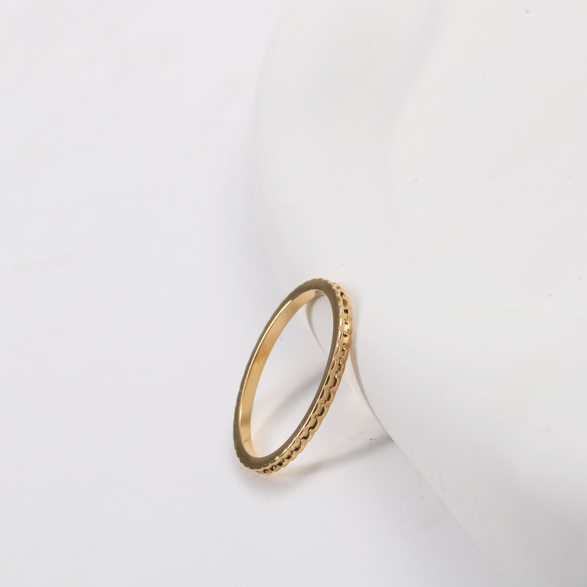 Simple Style Geometric Titanium Steel Plating Rings