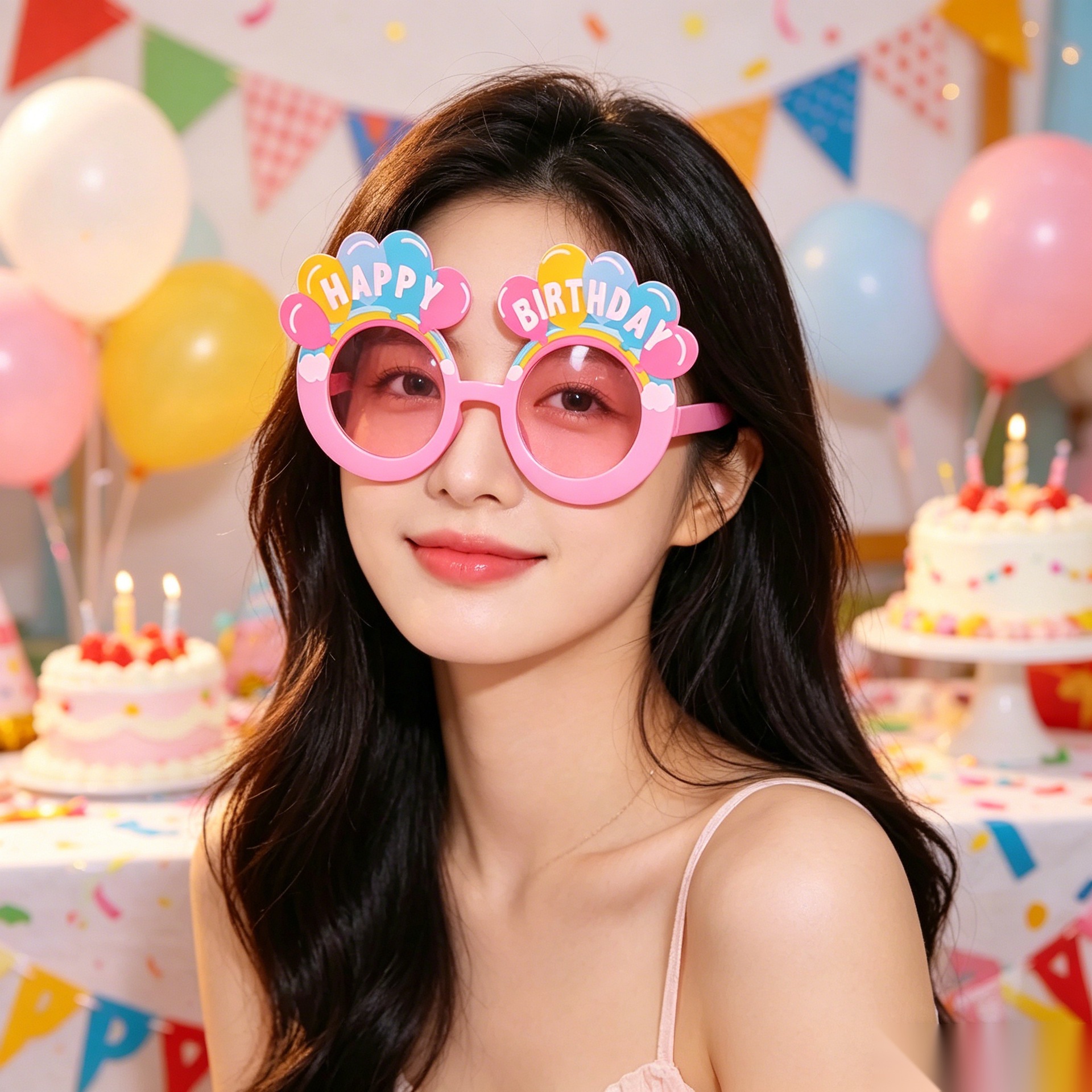 Cumpleaños temático fiesta gafas extrañas feliz cumpleaños pastel vela gafas de diseño de cumpleaños accesorios de fotos