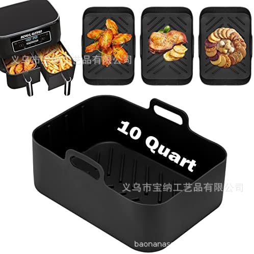 Hogar transfronterizo accesorios de freidora de aire incrustado olla de silicona extra grande olla doble olla de silicona freidora profunda Accesorios