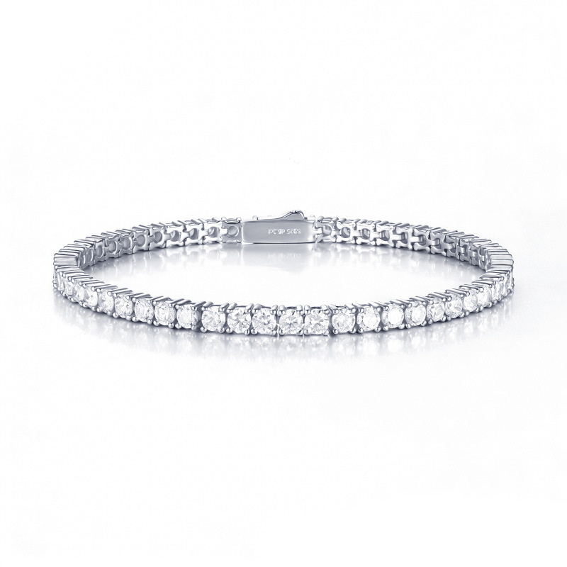 New S925 Sterling Silver Lab-Grown Diamond Bracelet for Women, Fashionable and Versatile, Trendy Bracelet, Silver Jewelry, Direct from Factory New S925 Sterling Silver Lab-Grown Diamond Bracelet for Women, Fashionable and Versatile, Trendy Bracelet, Silver Jewelry, Direct from Factory