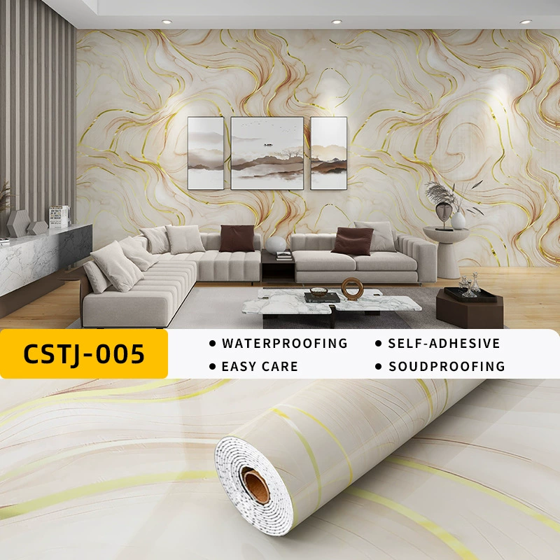 Marble self-adhesive wallpapers on wall, sticker
