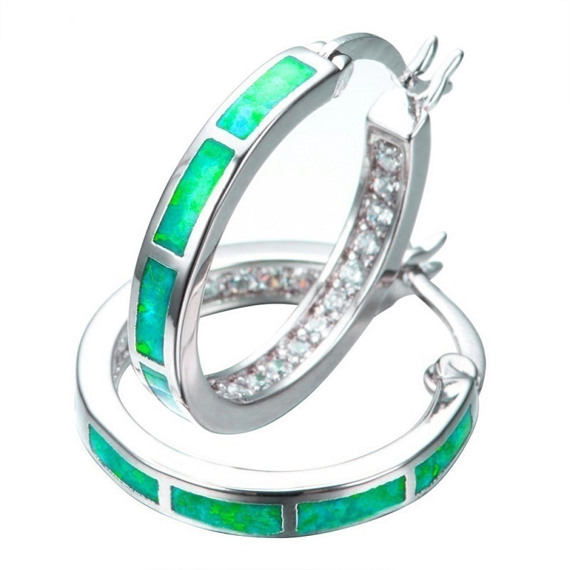 Women'S Gender 1 Pair Simple Style Commute Circle Enamel Inlay Alloy Rhinestones Earrings