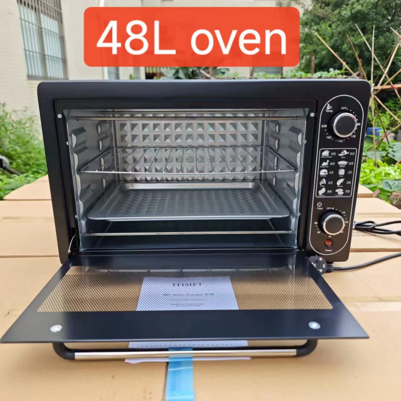 48L oven跨境外贸多功能大容量双层式烘焙电烤箱家用定时披萨