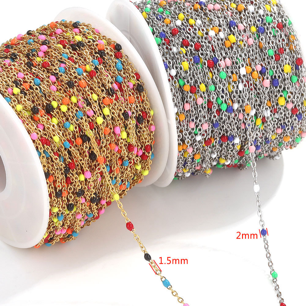 10g Weight Chain Jewelry Making Type 1 M Color Block 304 Stainless Steel Plating Simple Style Commute