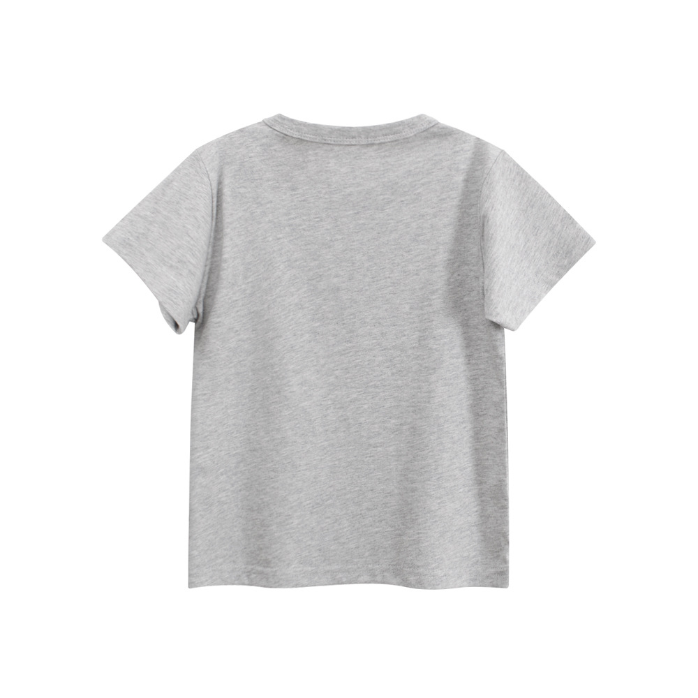 27kids ropa para niños camiseta de manga corta para niños verano algodón niño ropa de bebé impresión de media manga fuente de Douyin