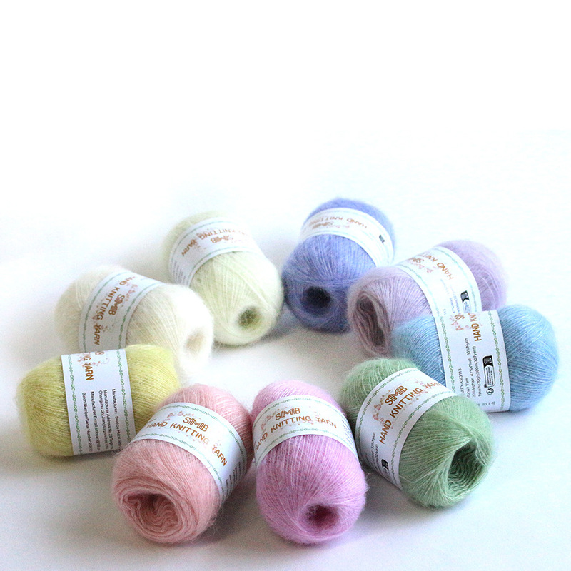 Manufacturer's Ready-Made Wholesale Mohair Hand-Crocheted Shawl Sweater Yarn Soft and Lightweight Hand-Knitted Fancy Yarn