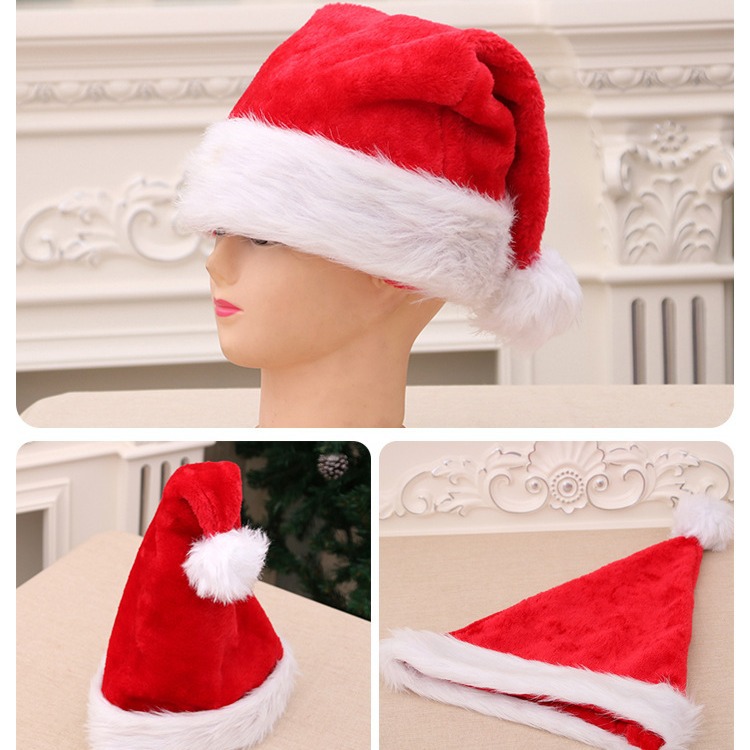 Navidad sombrero extra grueso Super buena calidad de la felpa sombrero de Navidad sombrero de los niños adultos sombrero