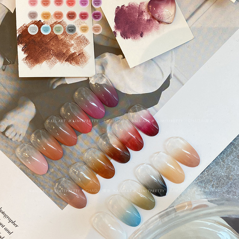 Pegamento pintado pat de estilo japonés de celebridades de Internet, pegamento para esmalte de uñas 2025, pegamento difentado sin lavado de larga duración para salones de uñas
