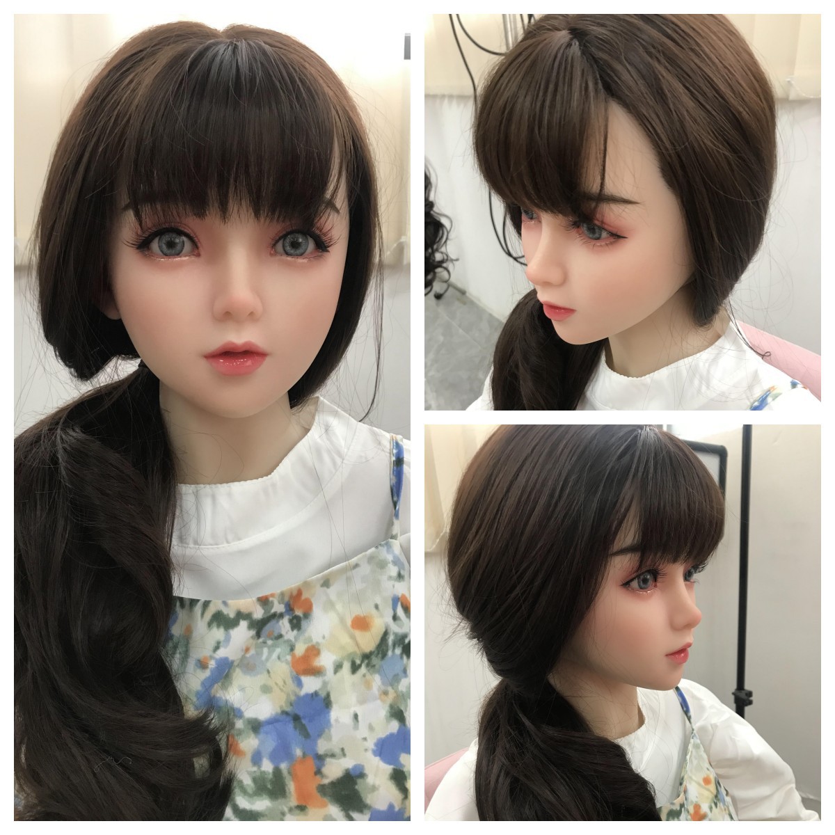 Entidad muñeca TPE cabeza deliciosa cabeza de silicona hecha a mano plantación de cabello múltiples tipos de cabeza opcional permanente exquisito modelo de cabeza al por mayor