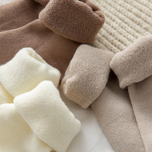Socks for women in autumn and winter, thickened confinement socks, towel floor socks, mid-length brushed terry socks, winter plus velvet sleep socks