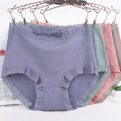 1119#Mom's large size underwear women's pure cotton fat mm 200 pounds high waist lace middle-aged women's women's shorts