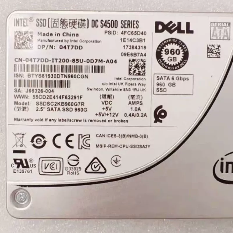 S4510 твердотельный накопитель 960ГБ
