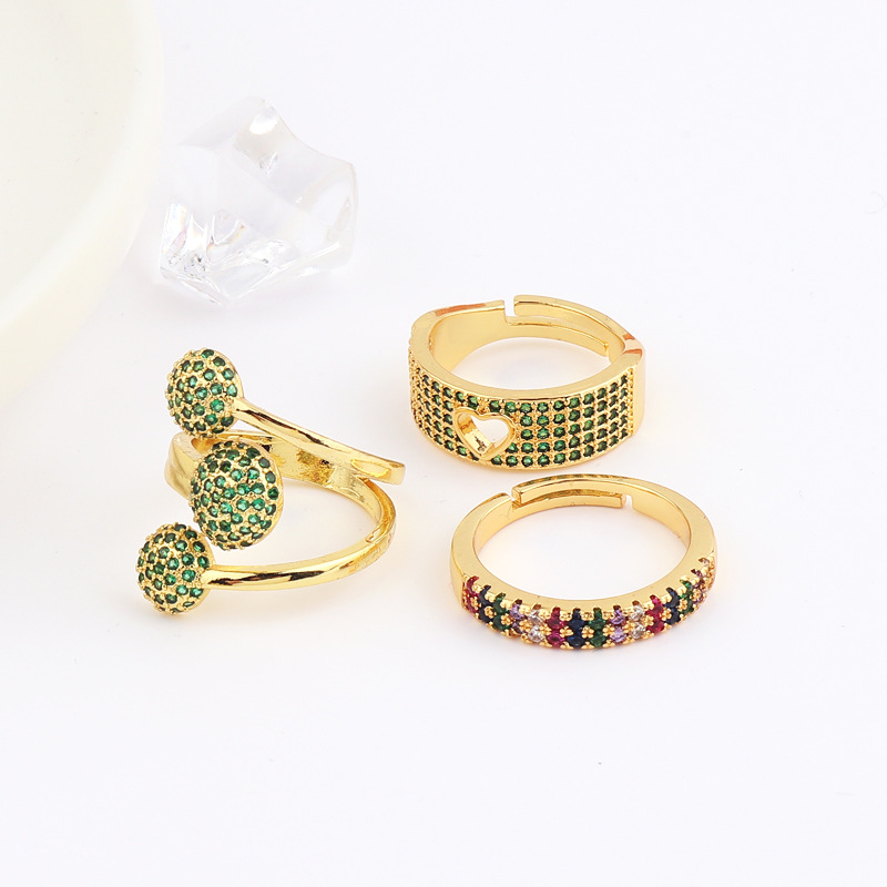 Retro Snake Copper Open Ring Zircon Copper Rings