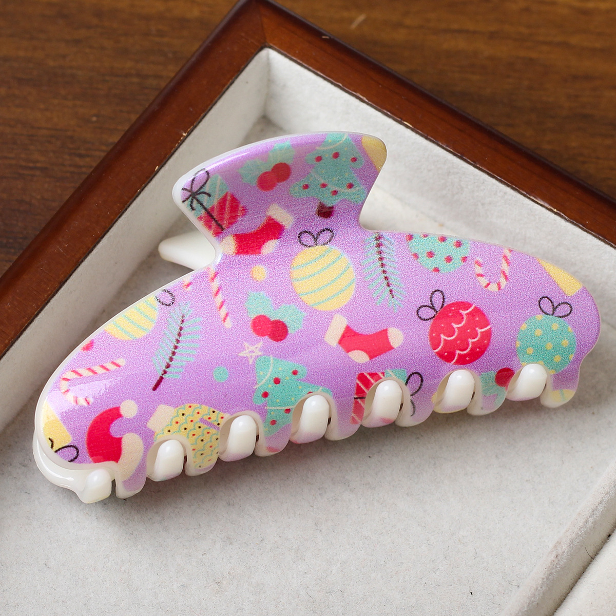 Dulce clip de plástico de Navidad grande 10.5cm clip de cabello para mujeres de alta calidad decoración de tarjeta de cabello detrás del cerebro clip de pescado