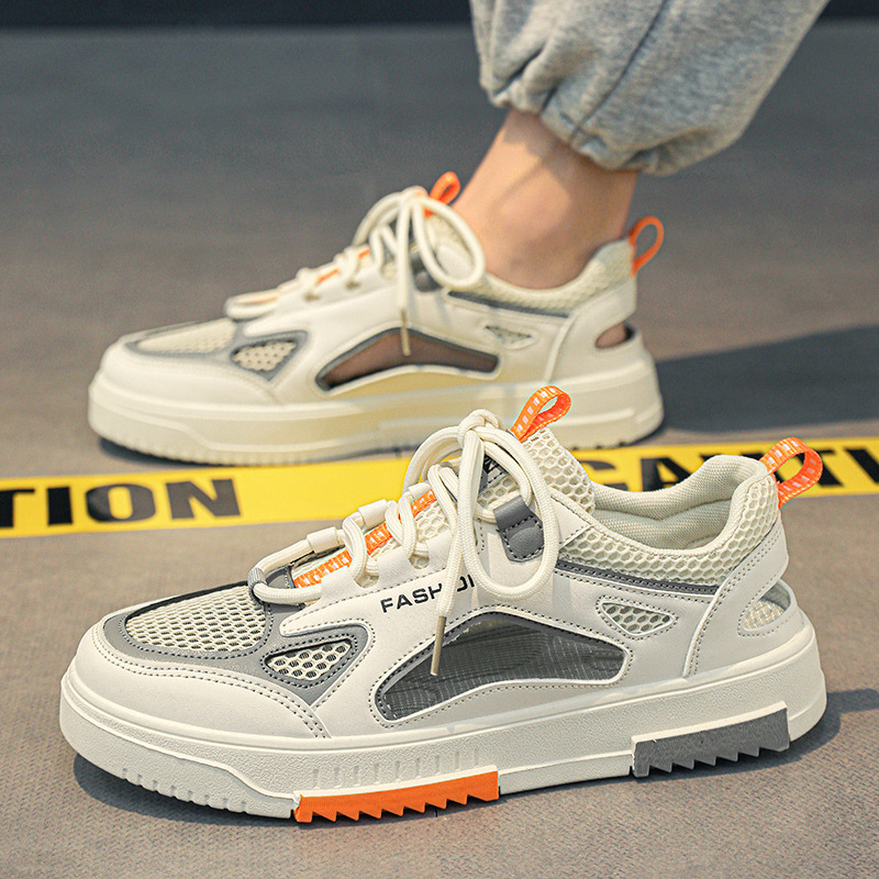 Sandals Men's Summer 2024 New Hollow Mesh Sports Baotou Mesh Shoes Teenagers Breathable Deodorant Beach Outerwear