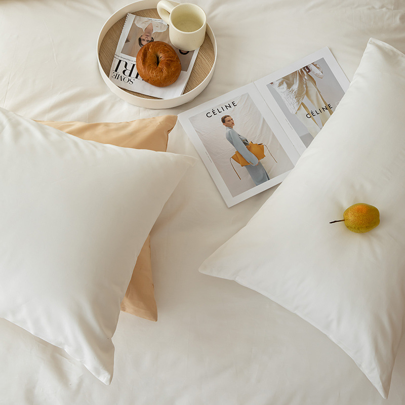 Color puro liso puro algodón funda de almohada de algodón lavado funda de almohada verano solo 48*74cm un par