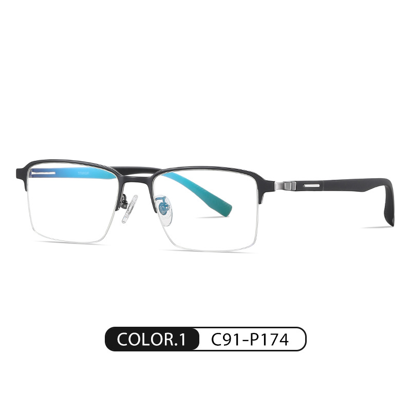 Nuevas gafas de luz anti-azul ST6208 medio MARCO DE MODA gafas lisas de titanio puro ultra ligero TR gafas piernas se pueden equipar con gafas de miopía