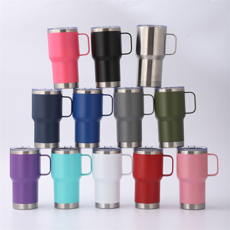 Vaso térmico de acero inoxidable con asa para coche y hogar_voghion.com