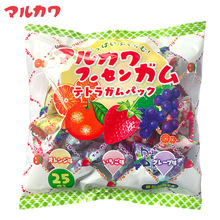 日本进口丸川三种类混合水果味三角包什锦口香糖112.5g/大袋装