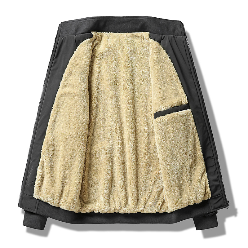 Plush And Thickened Winter Casual Standing Collar Cotton For Men's Oversized Jacket_voghion.com