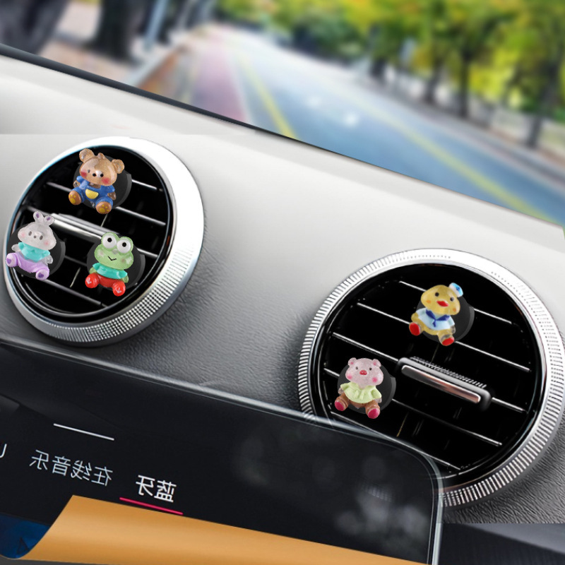 Salida de aire de coche, animales coloridos, aromaterapia creativa, perfume de coche, decoración de dibujos animados, suministros de decoración, suministros de coche