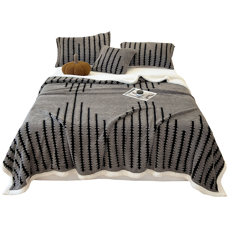 Mantras catiónicas mantas de sofá Jacquard leche de coral lana siesta mantas de oficina engrosada cama pequeña edredón
