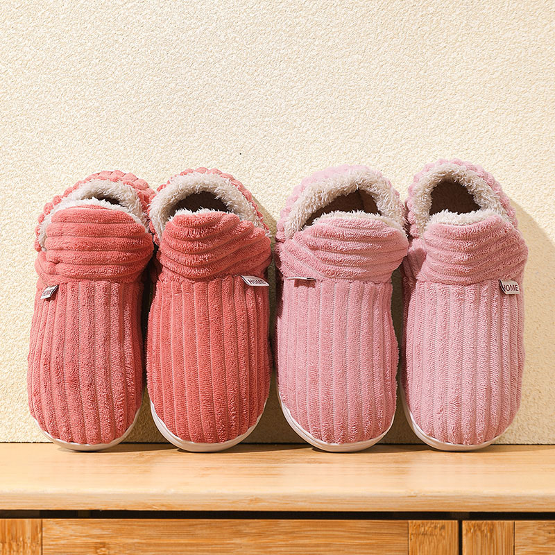 Zapatillas de algodón de invierno 2024 bolsas domésticas interiores raíz fondo grueso antideslizante para niños zapatos de algodón de peluche caliente para niños y niñas