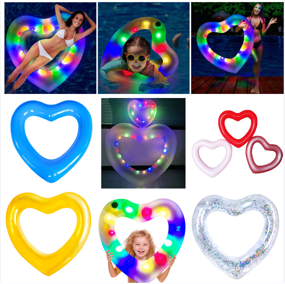 Inflatable swimming ring PVC heart shaped