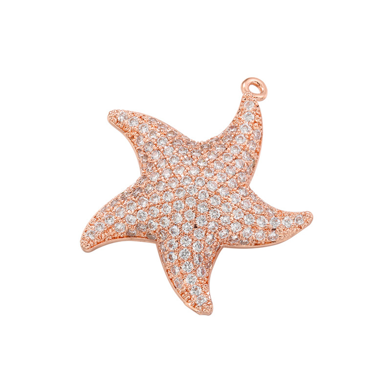 Copper Material 1 Piece Copper Zircon Starfish