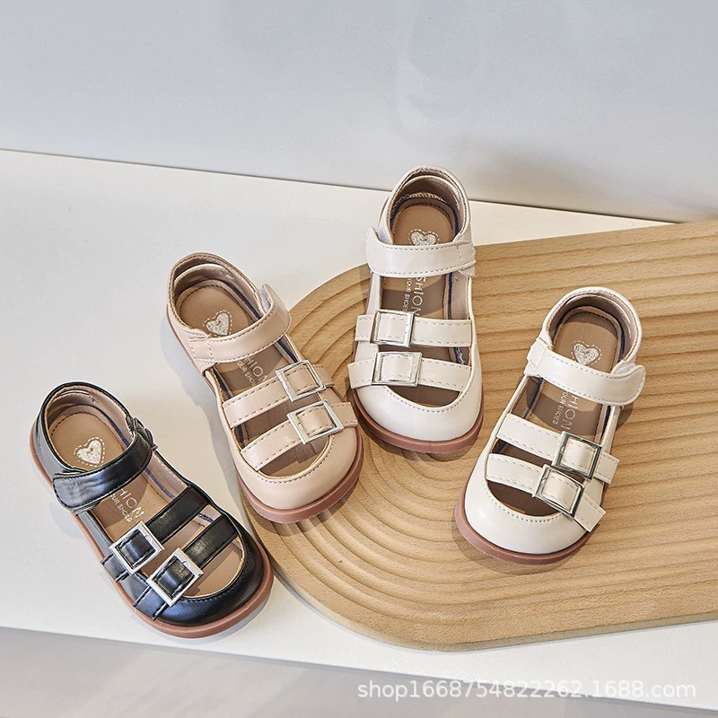 Кожаные туфли для девочек 2024 корейская версия весны и осени новые детские минималистские кожаные туфли