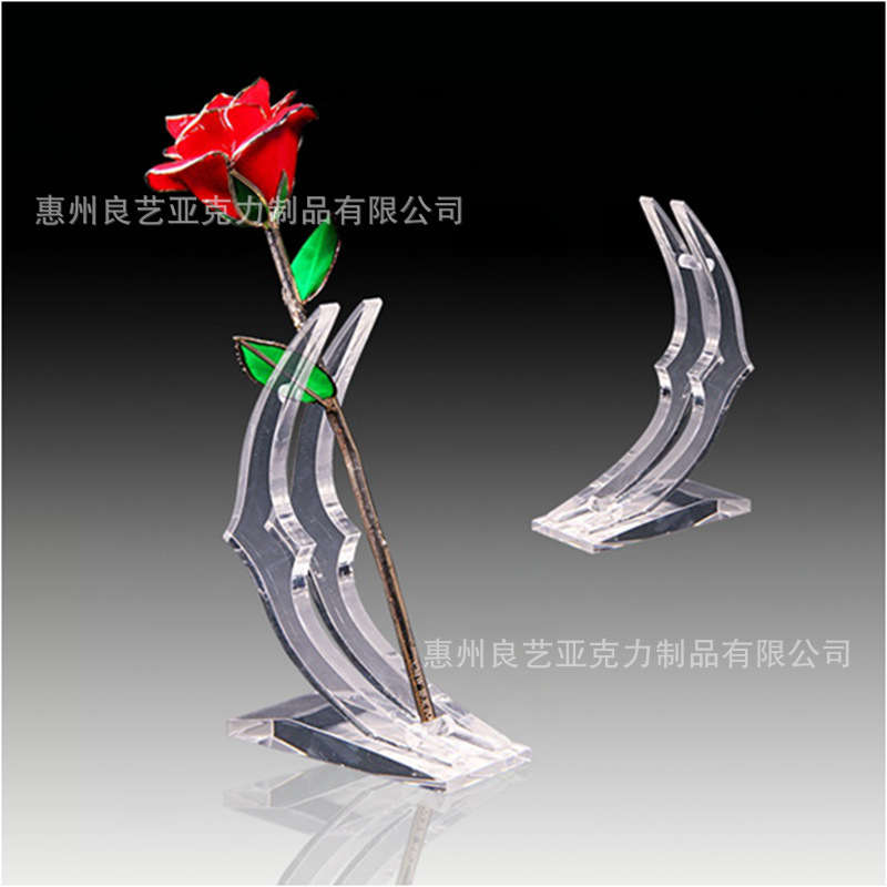 亚克力玫瑰花底座有机玻璃月亮展示架创意支架插花底座多功能底座