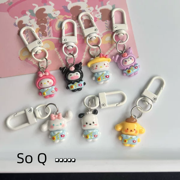 Cute Kindergarten Sanrio Lobster Clasp Original Schoolbag Pendant Girl Cartoon Keychain Girlfriend Gift Accessories