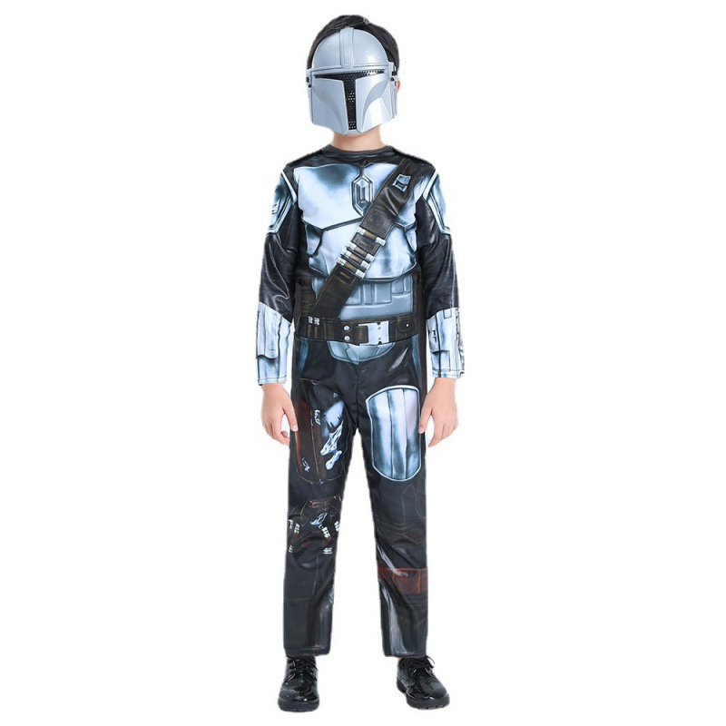 Galaxy Bounty Hunter Mandalorian Kids Play Costume Halloween Festive Party Show Dress Up