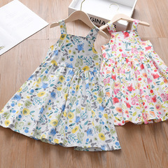 Baby girl summer dress, fashionable sundress for little girls, thin strapless children's summer wear, girl's backless dress