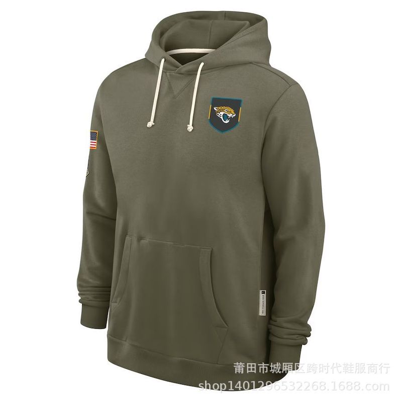 2025新款外贸男士NFL橄榄球致敬边线版Dri-FIT连帽衫卫衣橄榄绿|undefined