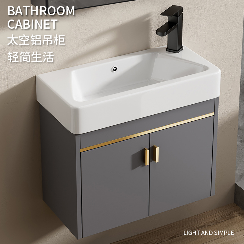 gabinete de baño de aluminio espacio pequeño gabinete de baño cerámica integral gabinete lavabo transfronterizo lavabo lavabo lavabo