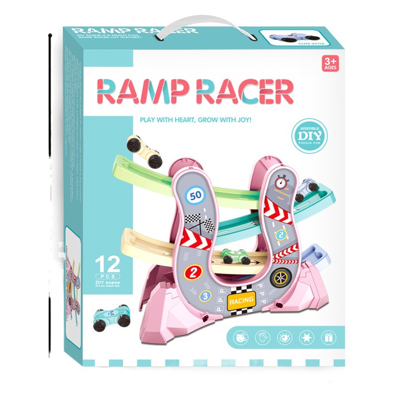 子供の知育の組み合わせの趣味は軌道車を滑って都市の駐車場の模型の男の子の自動車のおもちゃのセットを卸売りします。