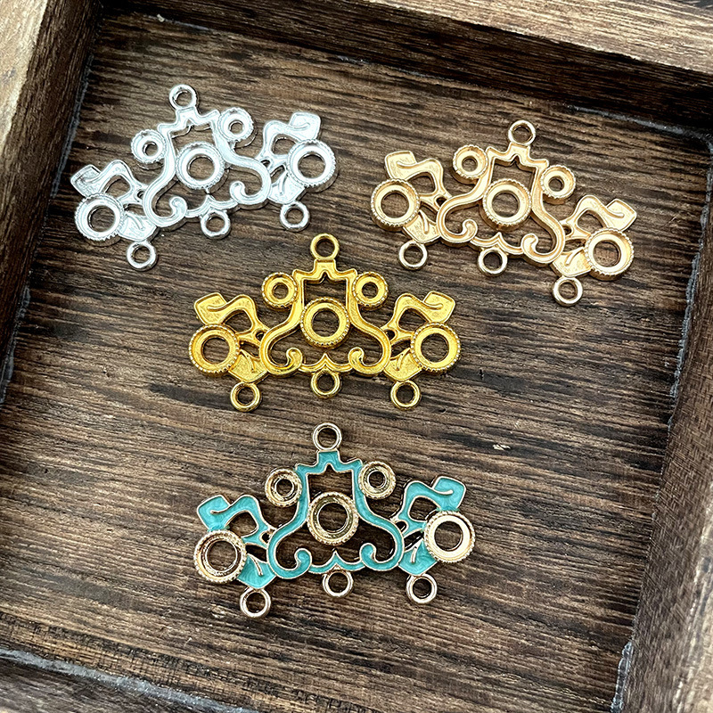 Color-Preserving Alloy Lotus Round Ring-Shaped Multi-Hole Pendant DIY Ancient Style Hanfu Hairpin Tassel Handmade Materials