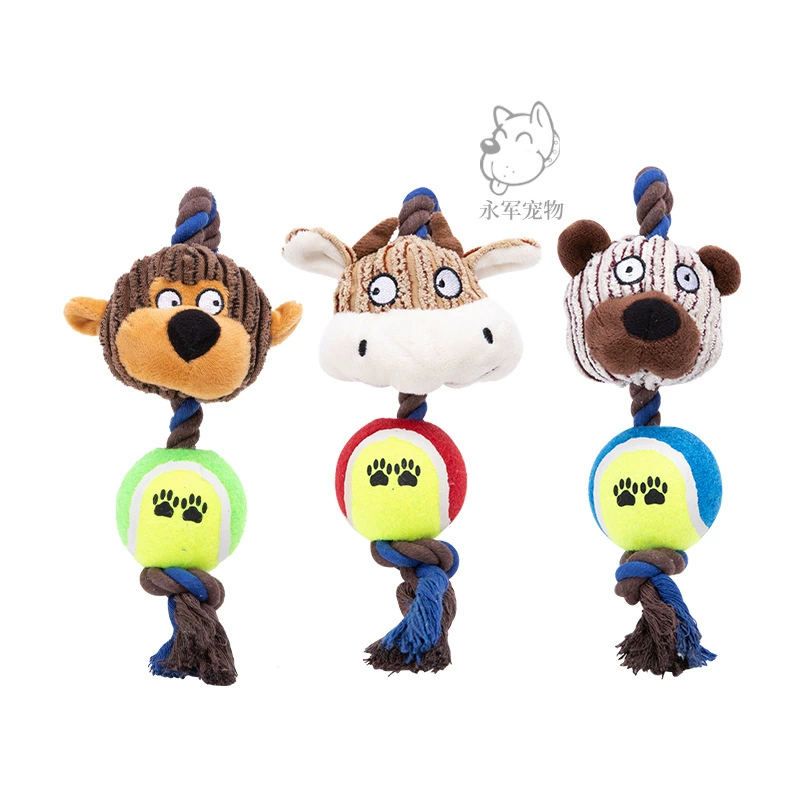 Pet игрушки поставок Хлопок Веревка теннис собака игрушка собака узел собака Хлопок Веревка медведь животное звук укус игрушка