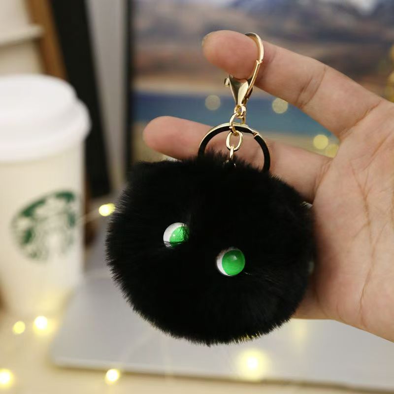 Gato de carbón nuevo colgante de peluche hecho a mano gatos ligeros llaveros lindos bolsas escolares colgante regalo creativo