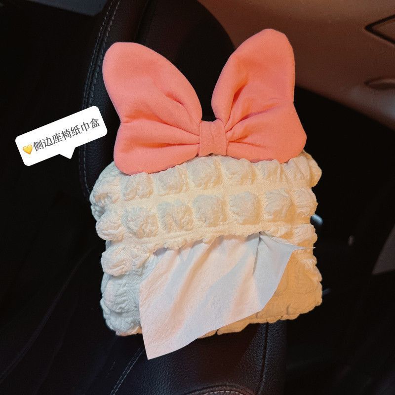 Car Tissue Box, Car Tissue Holder, Armrest Box, Sun Visor, Seat Hanging Type, Cute, Simple, High-End Feel, Paper Bag for Women