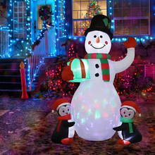 厂家直销圣诞充气雪人发光彩灯节日氛围摆件圣诞节充气装饰气模