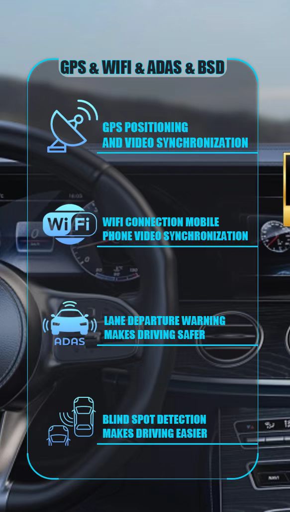 4K Dual Dash Cam HD Night Vision WiFi Front and Rear Lens