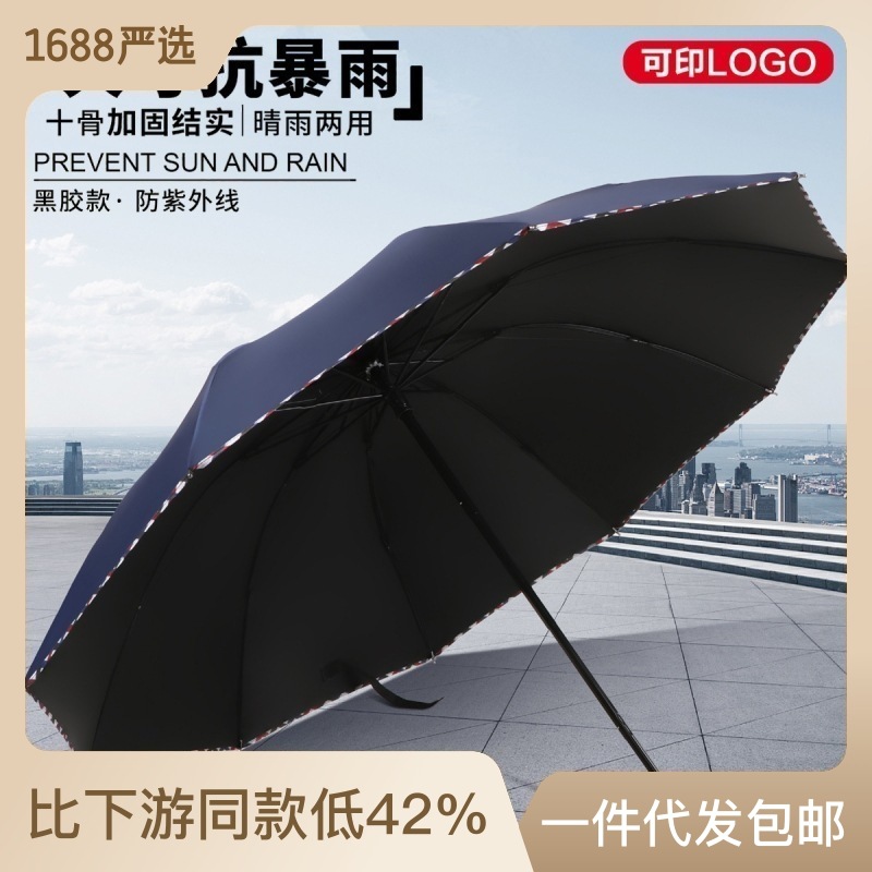 全自动伞钛银伞跨境太阳伞防晒遮阳伞晴雨两用女防紫外广告伞logo详情5