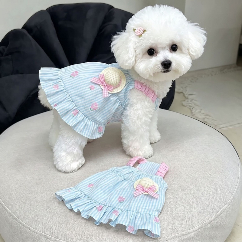 Pet Bichon Frise Dress, Summer Fashionable Rainbow Princess Dress, Thin Style for Small Dogs, Teddy Dog Dress Pet Bichon Frise Dress, Summer Fashionable Rainbow Princess Dress, Thin Style for Small Dogs, Teddy Dog Dress