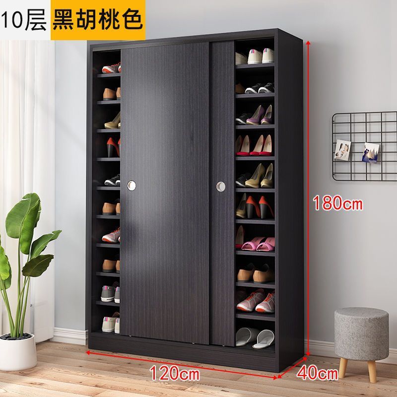 靴キャビネット引き戸多層大容量ホームドア木製経済的なシンプルな玄関キャビネット靴ラック収納キャビネット|undefined
