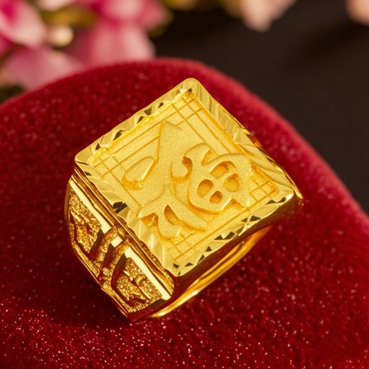 Ancient Vietnamese Sand Gold Ring for Men, Long-Lasting Color, Wealth and Fortune Open Ring, Ethnic Style Ring Accessories, Wholesale from Yiwu