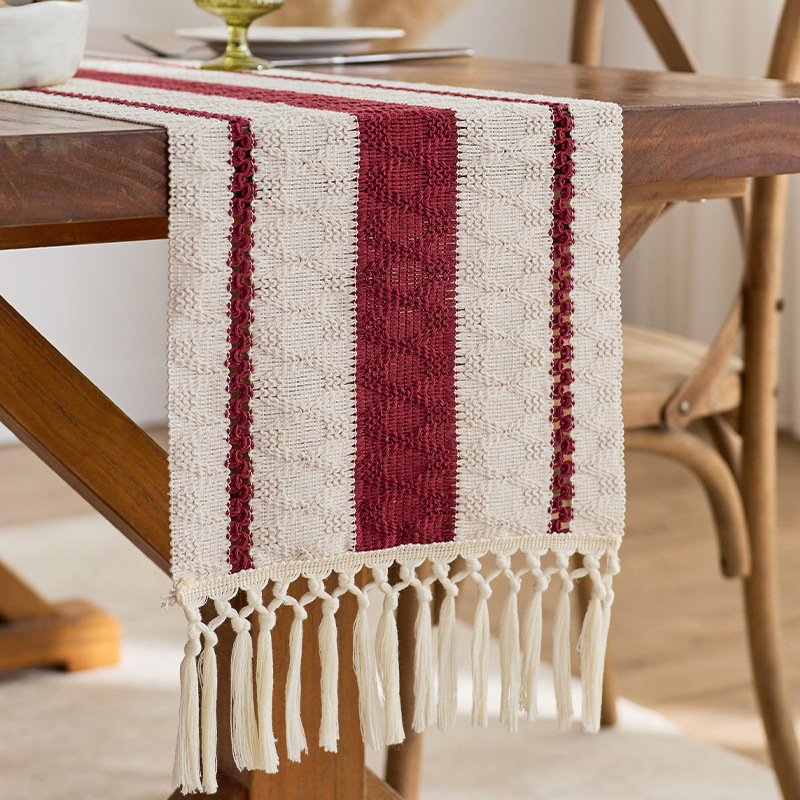 Banderas de mesa de lino de imitación bohemia, a prueba de polvo, resistentes al desgaste, antideslizantes, manteles de jacquard, atmósfera, manteles de té, suministro directo de fábrica