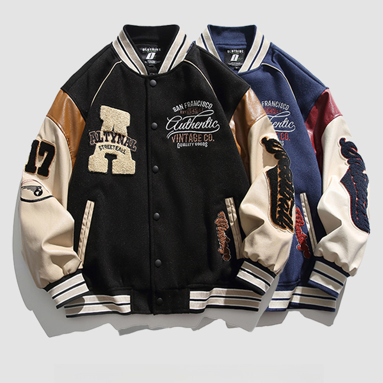 Spring and Autumn Couple's American Baseball Suit Coat American Street Aviator Top Niche Casual Loose Jacket for Men